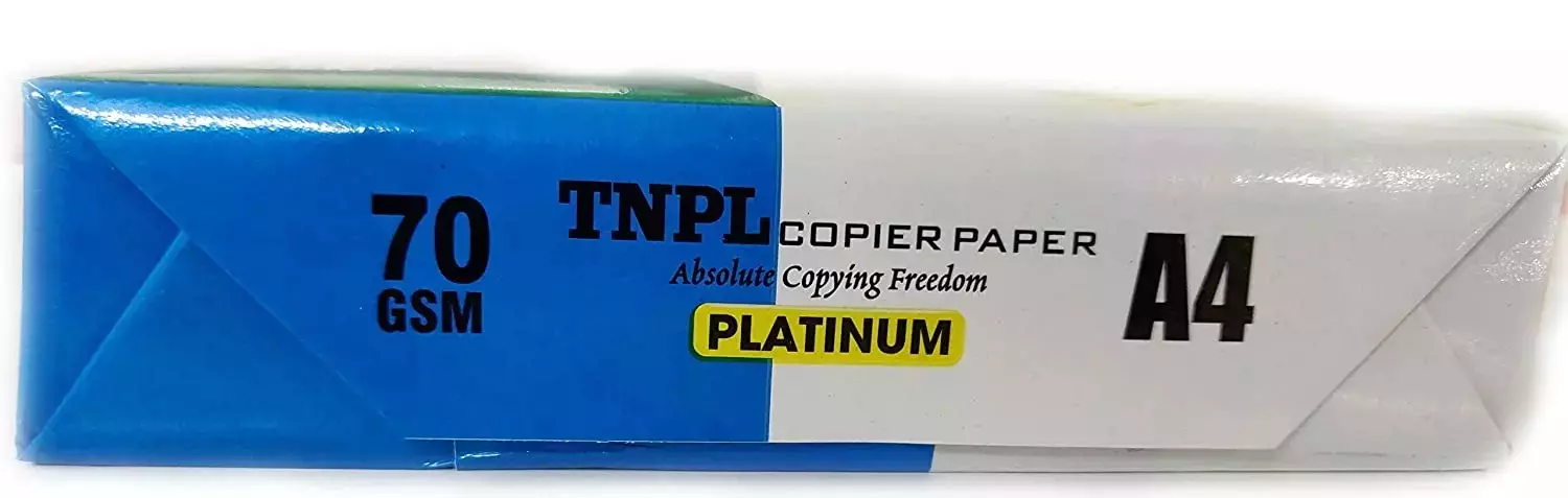 TNPL Platinum 70 GSM A4 Size Copier Paper 500 Sheets, White (Pack of 5 Ream)
