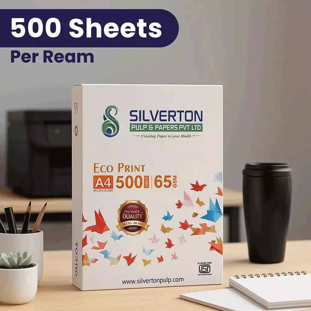 Silverton 65 GSM White A4 Size Copier Paper (Pack of 20 Ream)