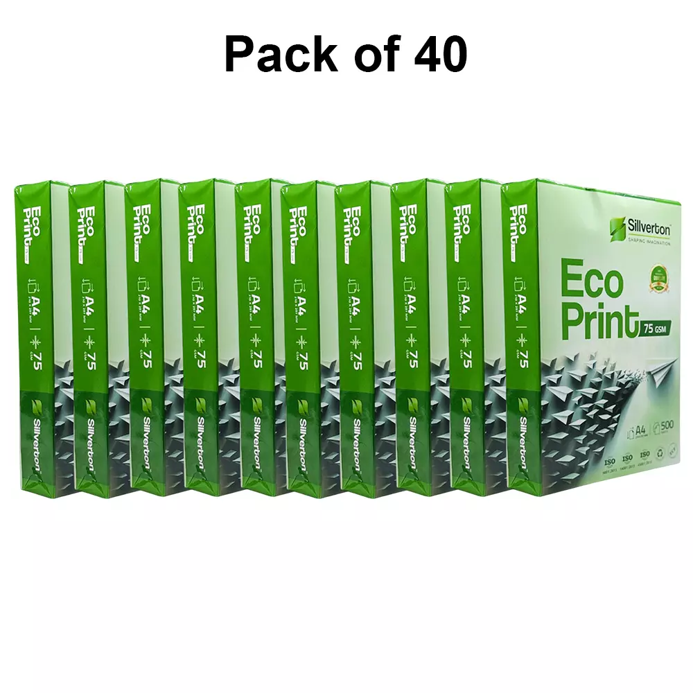 Silverton 75 GSM White A4 Size Copier Paper (Pack of 40 Ream)