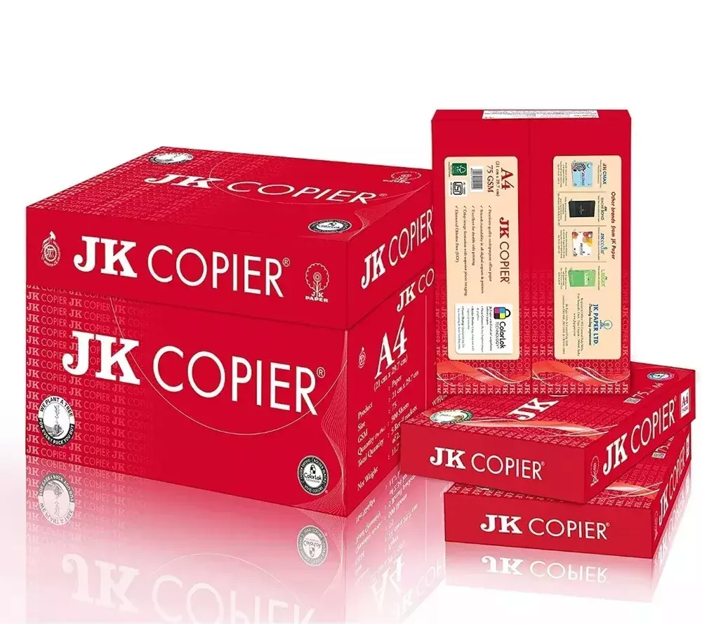 JK Copier 75 GSM A4 Size Multipurpose Paper 500 Sheets White (Pack of 5 Ream)