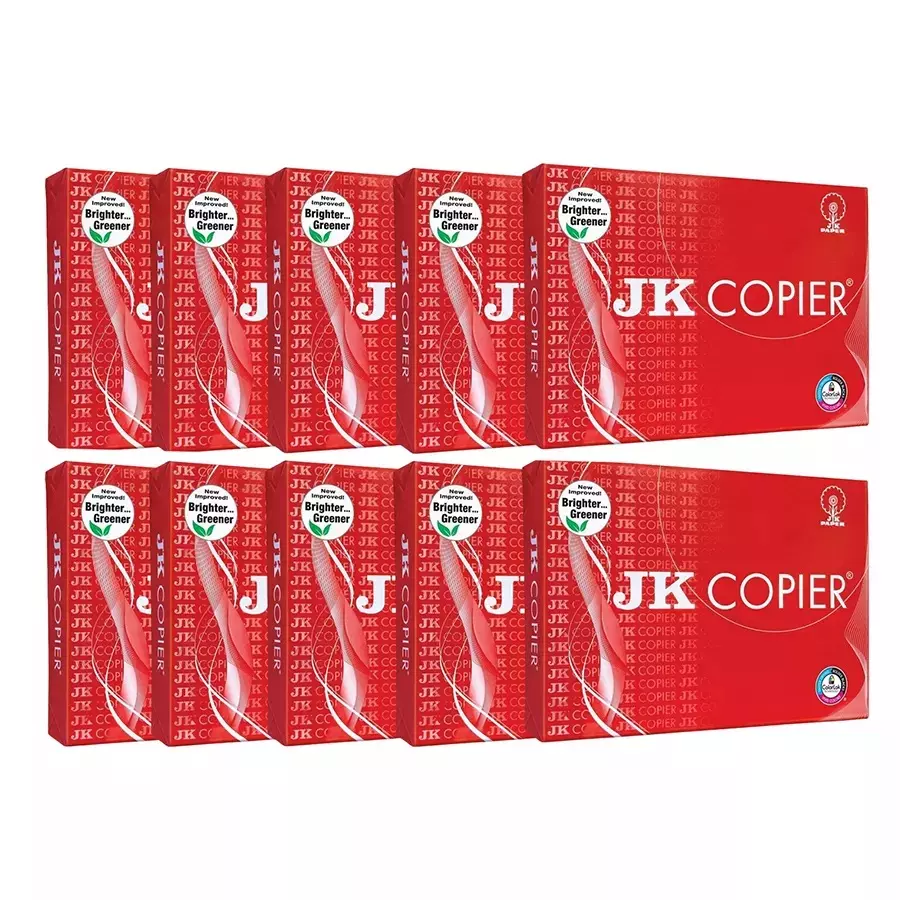 JK Copier 75 GSM A4 Size Multipurpose Paper 500 Sheets White (Pack of 10 Ream)