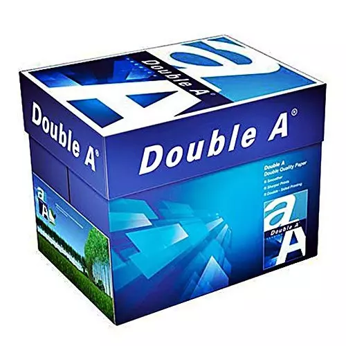 Double A 500 Sheets Per Ream Copier Paper 80 GSM White A4 Size (Pack of 5 Ream)