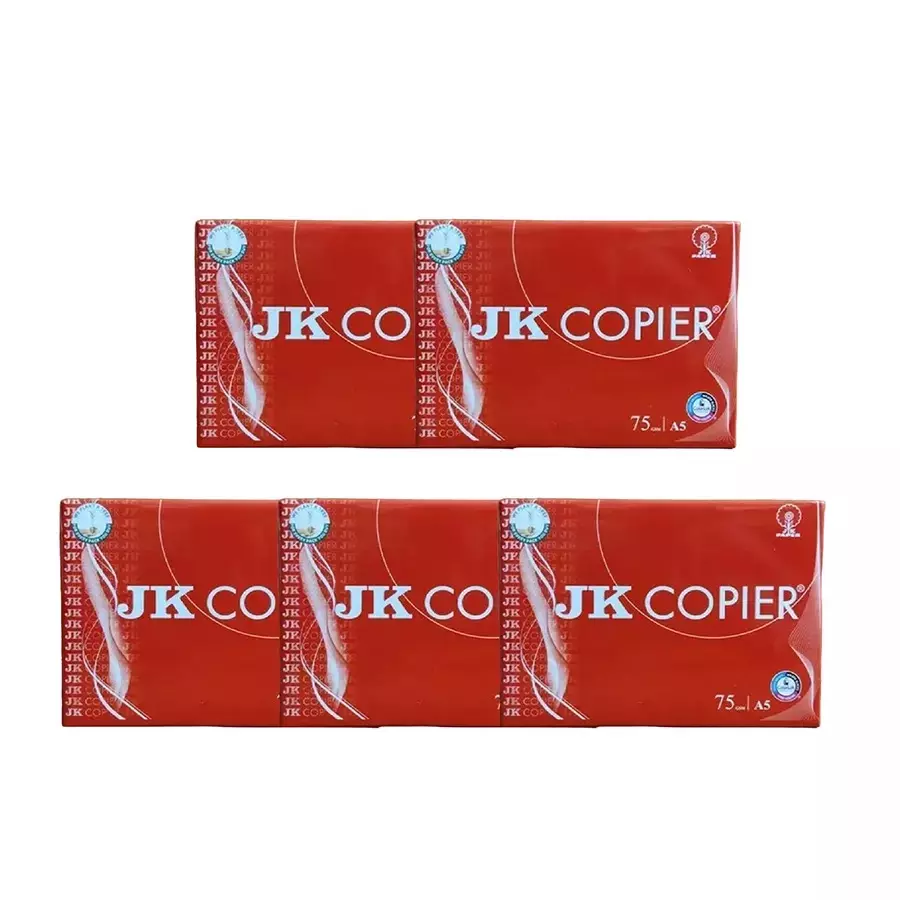 JK A5 Small Size Copy Paper 75 GSM, White, Pack of 5 Ream (Half Size of A4 Paper)