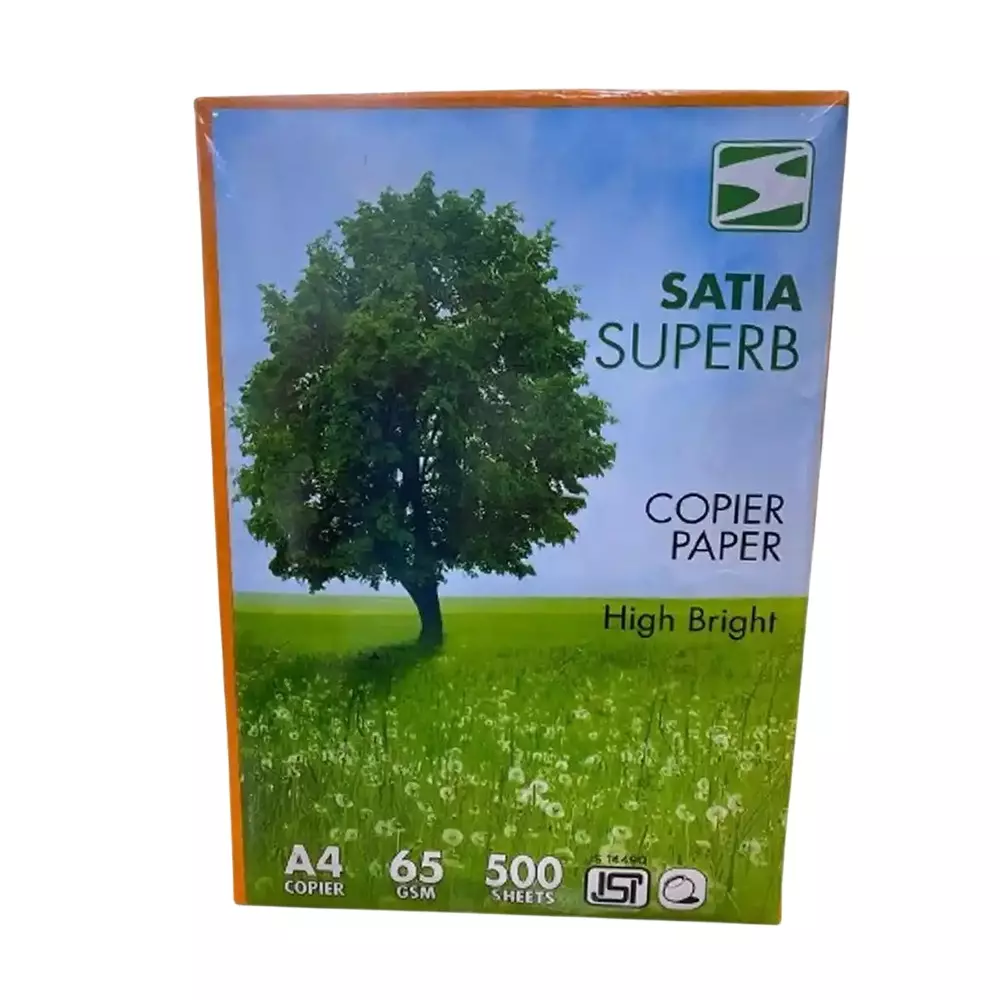 Satia Superb Copier Paper A4 Size 65 GSM 500 Sheets per Ream, White (Pack of 20 Ream)