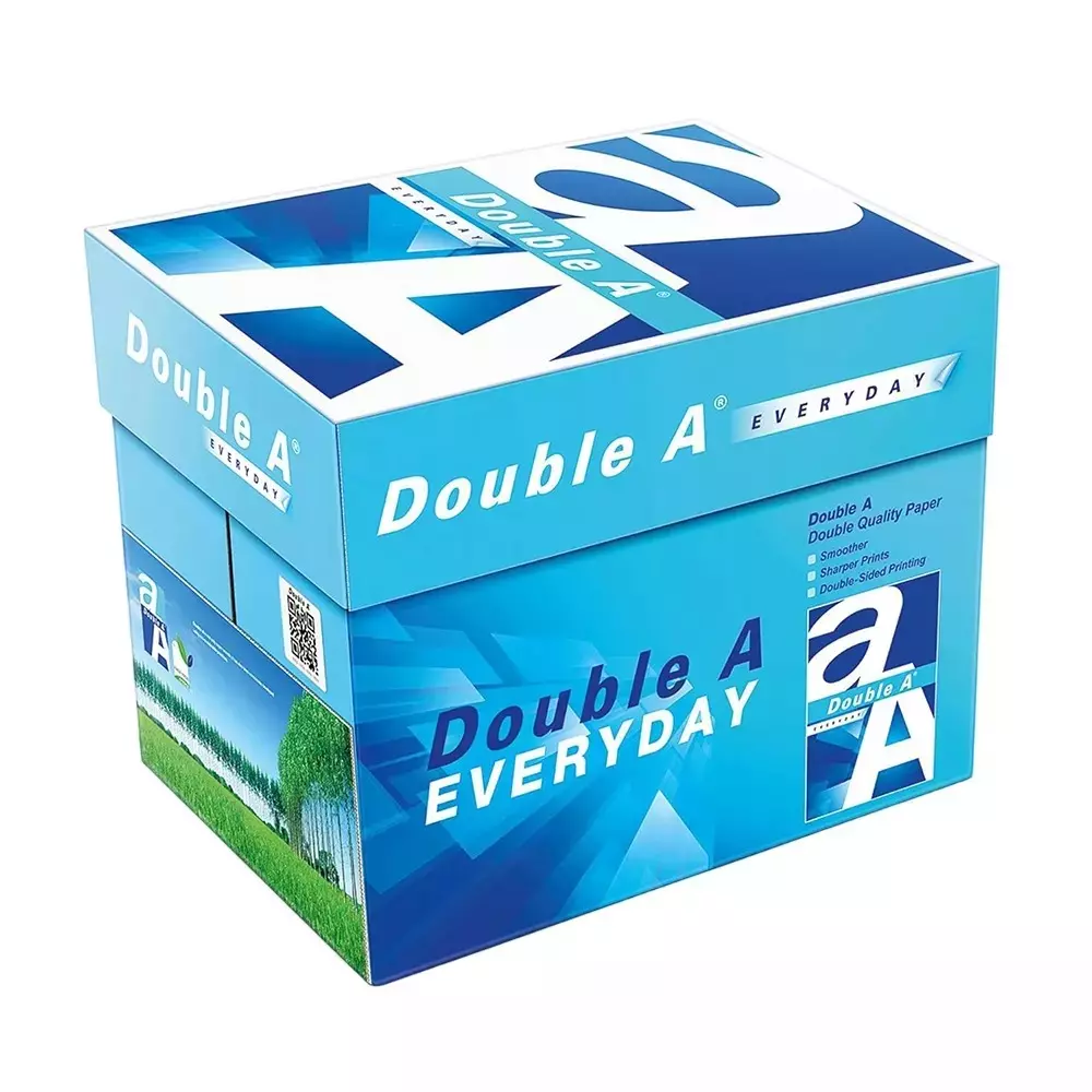 Double A 500 Sheets Per Ream Copier Paper 70 GSM White A4 Size (Pack of 5 Ream)