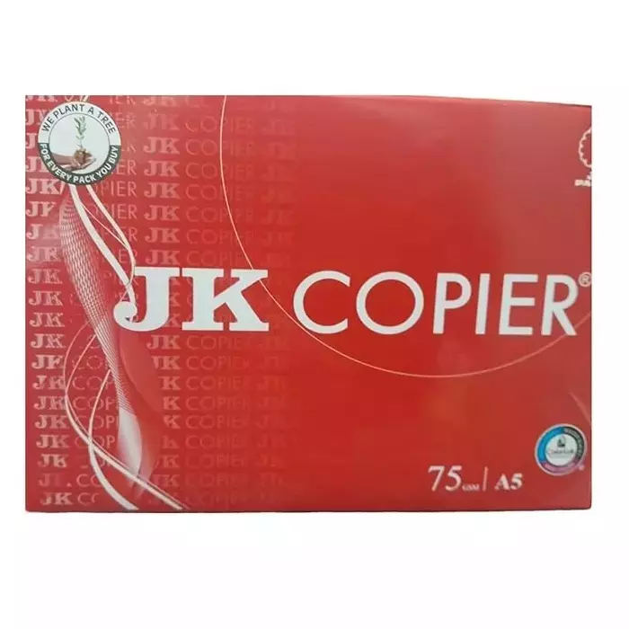JK A5 Small Size Copy Paper 75 GSM, White, Pack of 10 Ream (Half Size of A4 Paper)