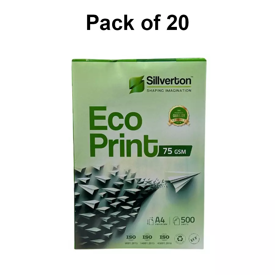 Silverton 75 GSM White A4 Size Copier Paper (Pack of 20 Ream)