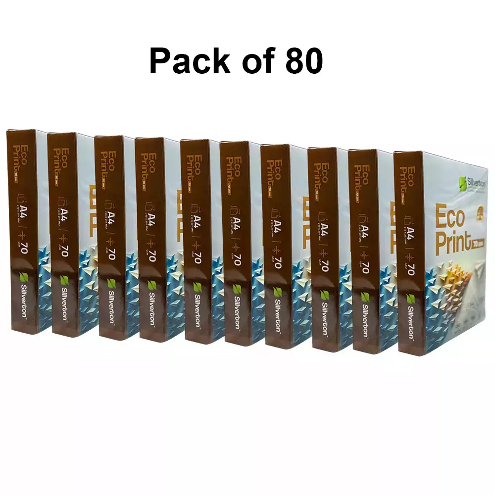 Silverton 70 GSM White A4 Size Copier Paper (Pack of 80 Ream)