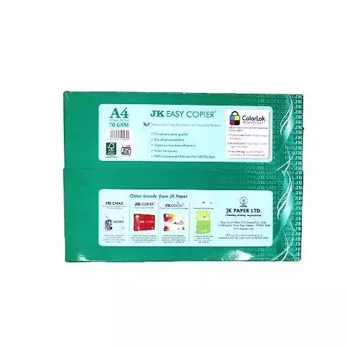 JK Easy 70 GSM A4 Size Multipurpose Copier Paper 500 Sheets White (Pack of 40 Ream)
