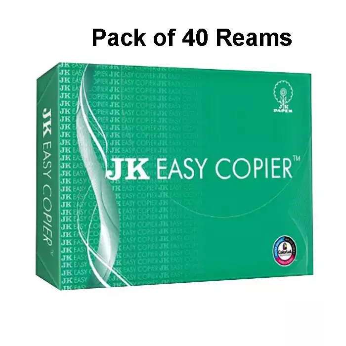 JK Easy 70 GSM A4 Size Multipurpose Copier Paper 500 Sheets White (Pack of 40 Ream)
