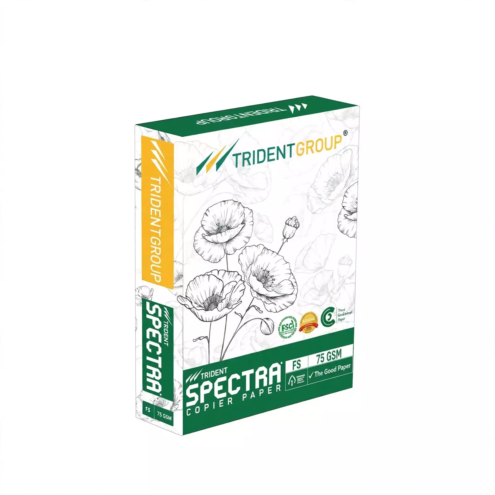 Trident Spectra Copier Paper 75 GSM F/S Size 500 Sheets White (Pack of 1 Ream)