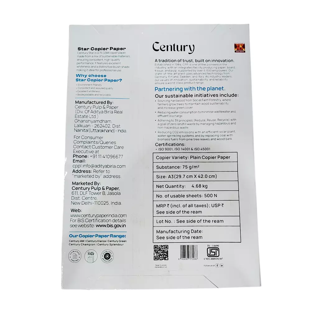 century-star-75-gsm-a3-size-copier-paper-500-sheets-white-pack-of-1-ream