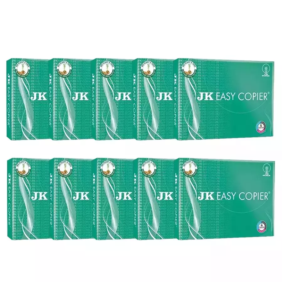 JK Easy 70 GSM A4 Size Multipurpose Copier Paper 500 Sheets White (Pack of 10 Ream)