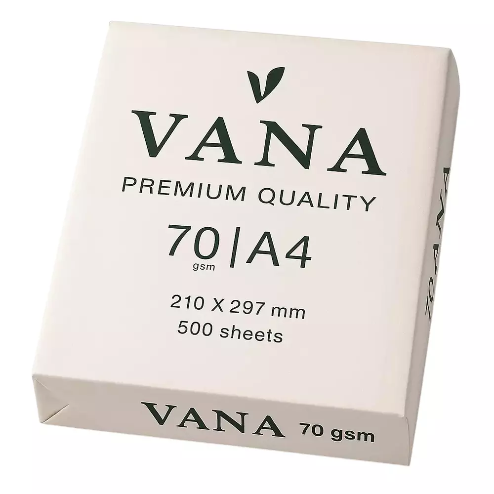 Vana Papers 70 GSM White 210x297 mm A4 Size Copier Paper (Pack of 40 Ream)
