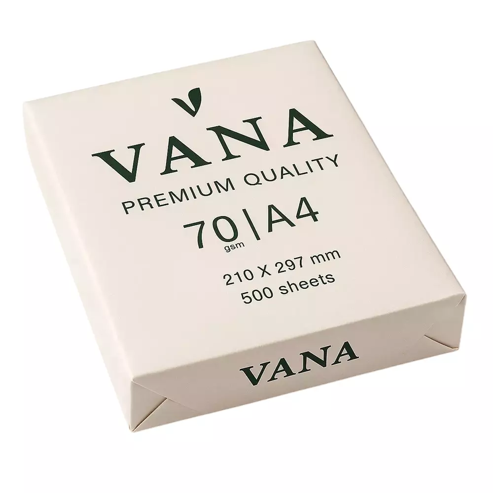 Vana Papers 70 GSM White 210x297 mm A4 Size Copier Paper (Pack of 40 Ream)