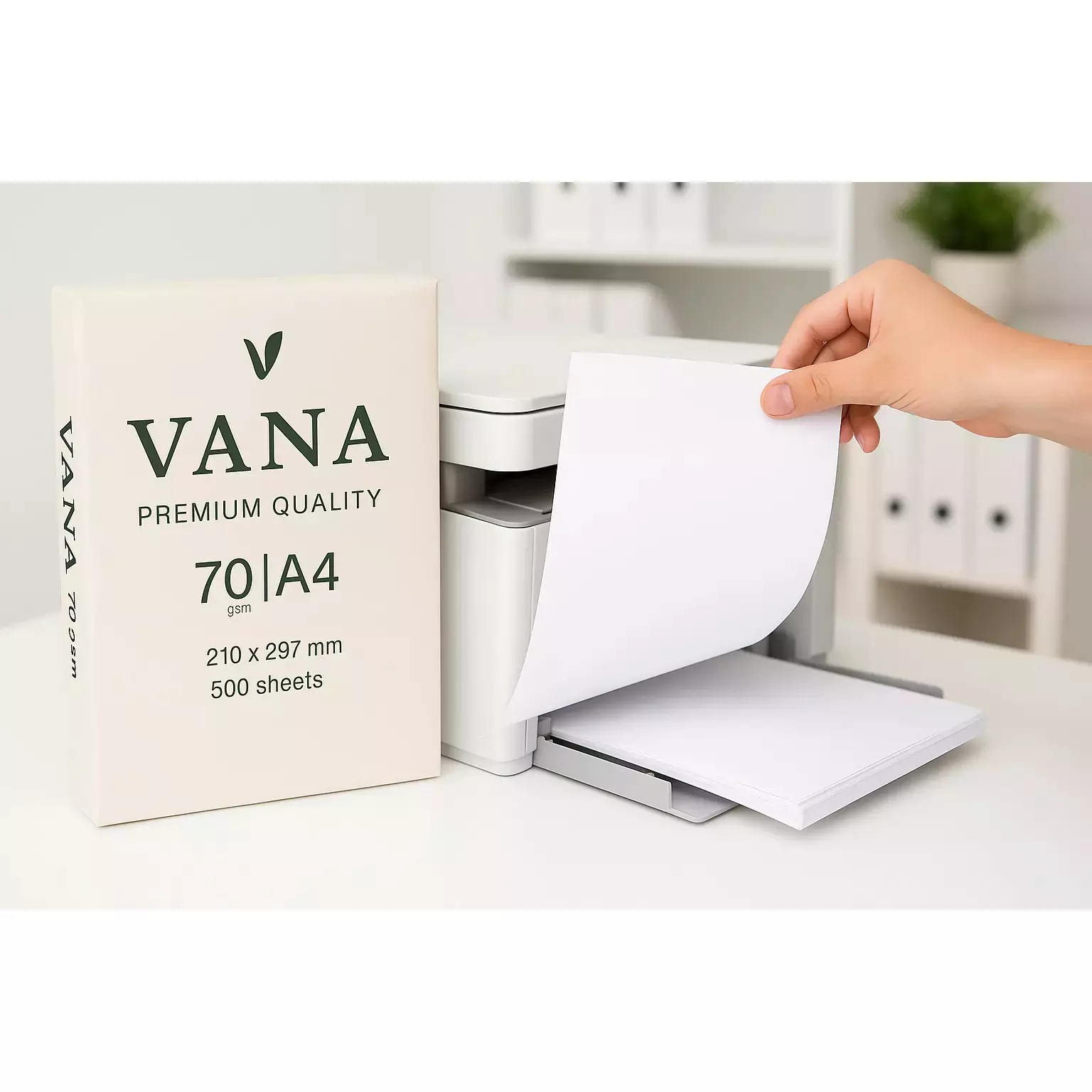 Vana Papers 70 GSM White 210x297 mm A4 Size Copier Paper (Pack of 40 Ream)