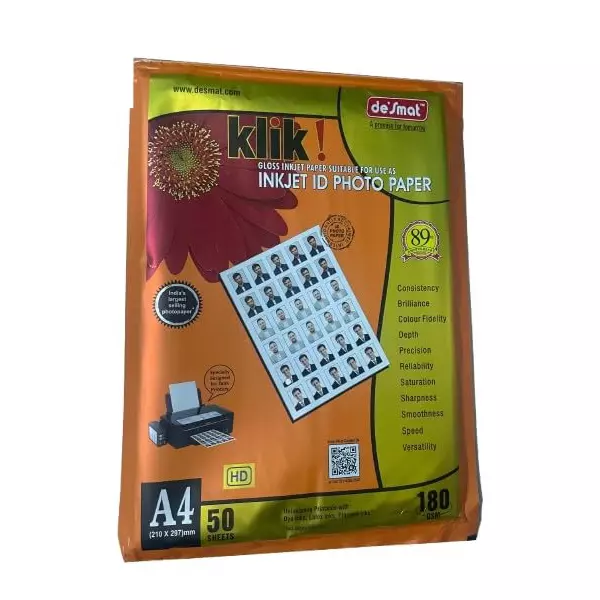 Desmat Photo Paper A4 180 GSM 50 Sheets (Pack of 9)