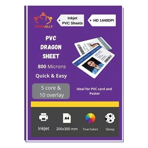 GENERIC 100 Pcs Inkjet Printer Paper Lamination A4, 125 Micron (Pack of 5)