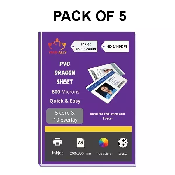 GENERIC 100 Pcs Inkjet Printer Paper Lamination A4, 125 Micron (Pack of 5)