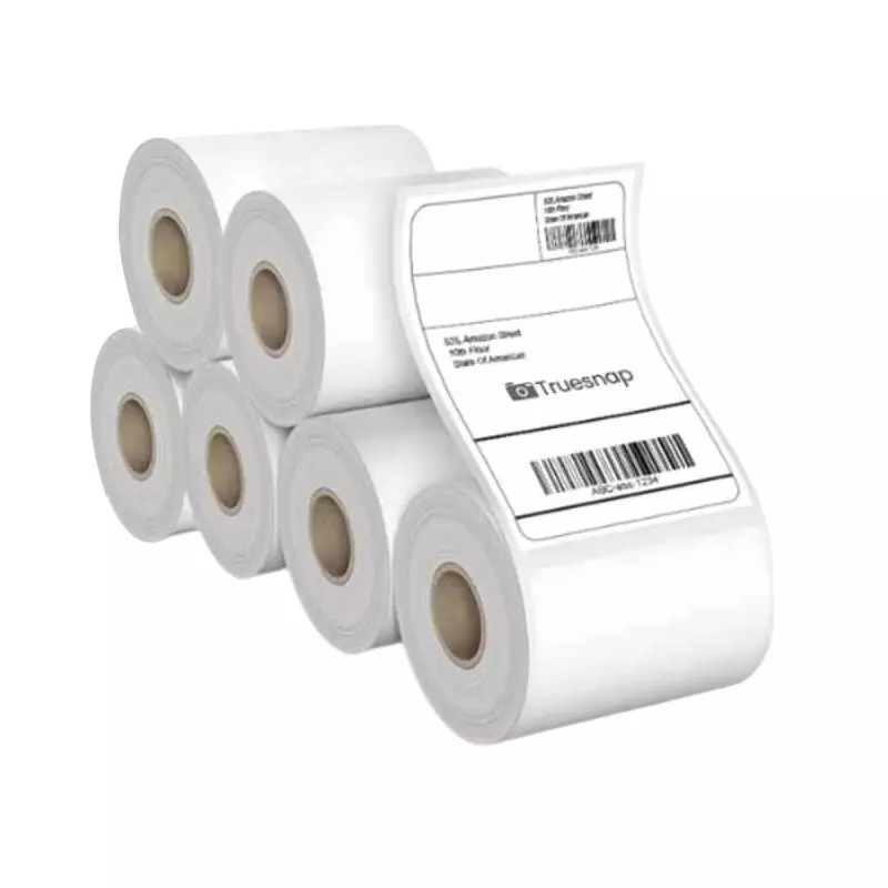Truesnap Thermal Label Printer White Paper 70 GSM 100x150 mm Size for Shipping, Barcode & Address Labels, TS-TL6-4X6 (Pack of 6 Rolls)