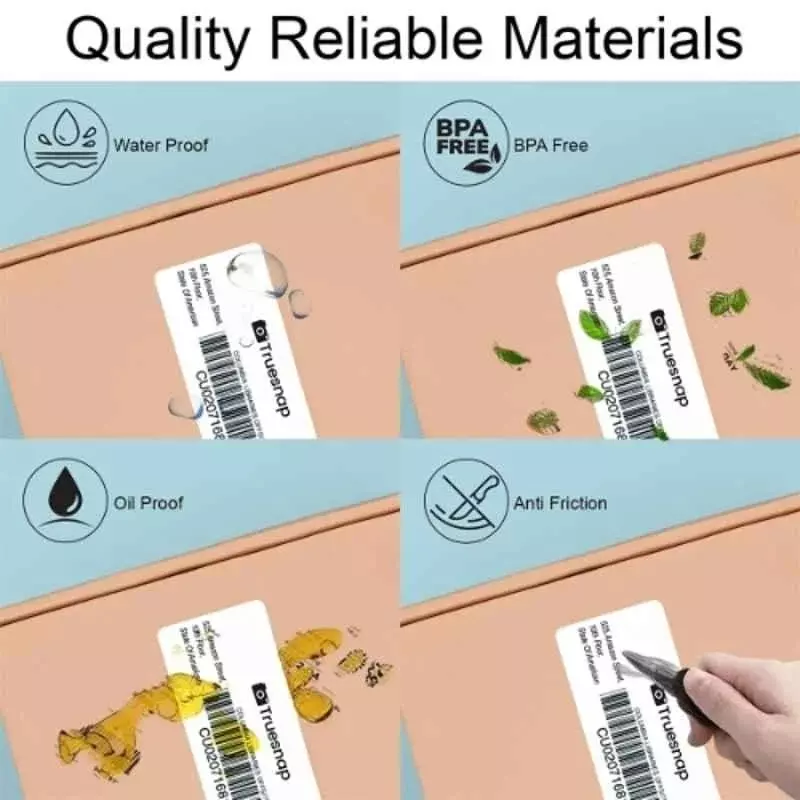 Truesnap Thermal Label Printer White Paper 70 GSM 50x25 mm Size for Barcode, Product & Transparency Labels, TS-TL4-2x1 (Pack of 4 Rolls)