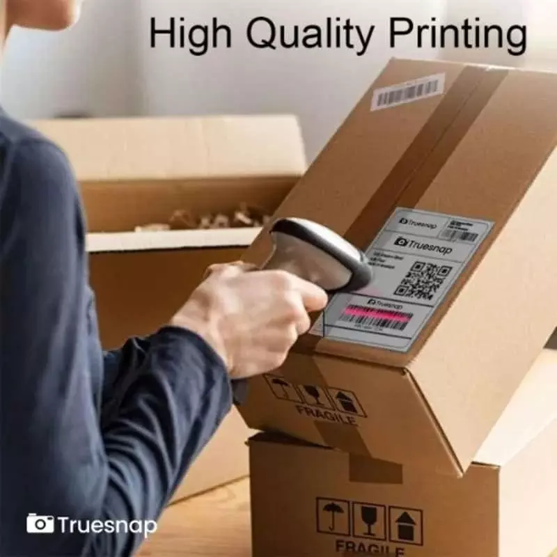 Truesnap Thermal Label Printer White Paper 70 GSM 75x125 mm Size for Shipping, Barcode & Address Labels, TS-TL4-3X5 (Pack of 4 Rolls)