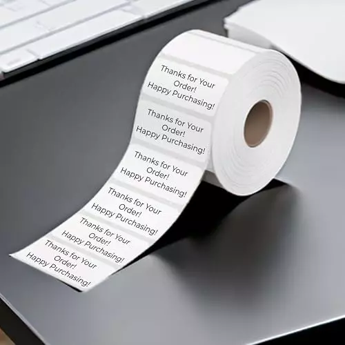 EDUWAY 25x50 mm High Gumming Sheet Direct Thermal Label Roll Sticker 8000 Labels White (Pack of 4)