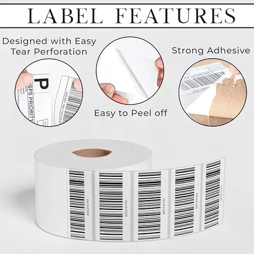 EDUWAY 25x50 mm High Gumming Sheet Direct Thermal Label Roll Sticker 8000 Labels White (Pack of 4)