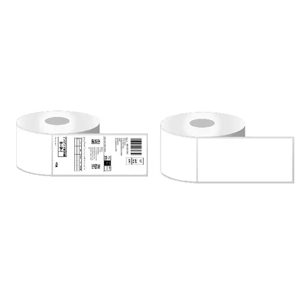Martec Direct Thermal 400 Barcode Labels Per Roll without Ribbon 4x6 inch Adhesive Type White (Pack of 6)