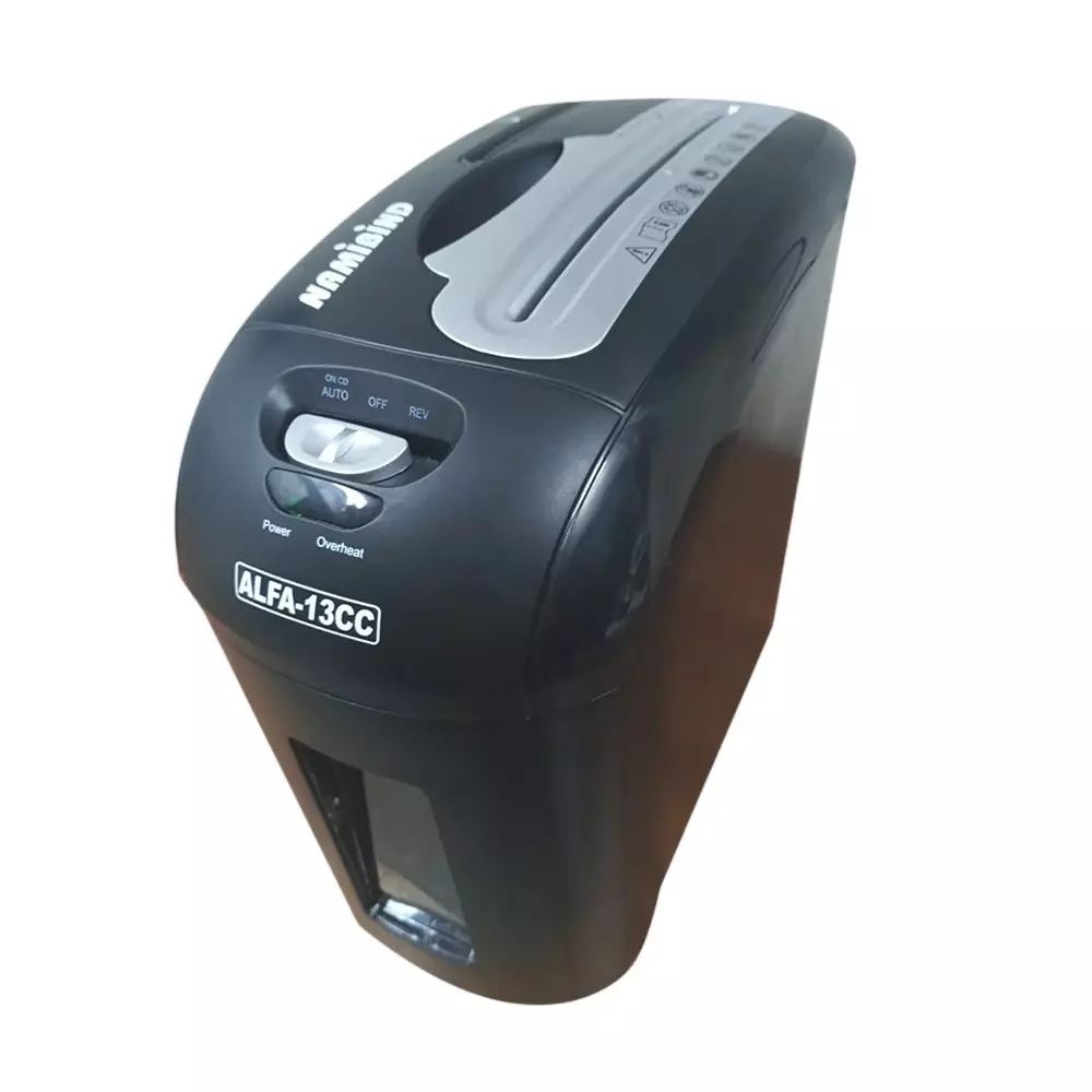 Namibind Paper Shredder 5×16 mm Shred Size Cross Cut for CD/Credit Card Shredding, Alfa 13CC