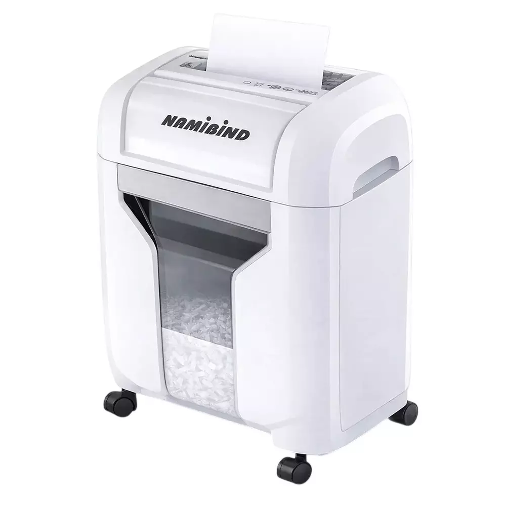 Namibind Paper Shredder 4 × 38 mm Shred Size Cross Cut for Shreds Paper, CDs, Credit Cards, Staples, NB-66X