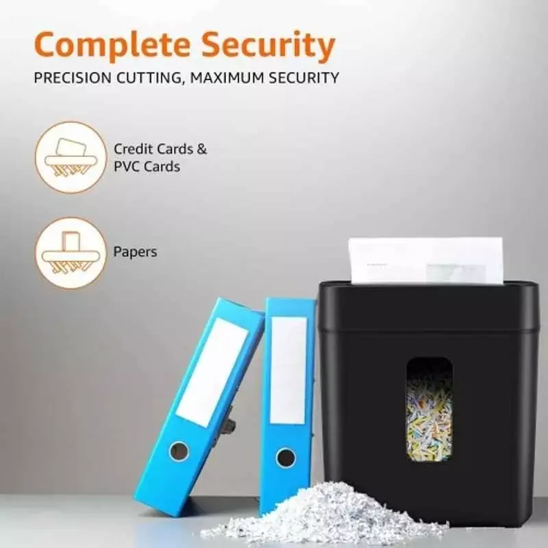 Truesnap 6 Sheet Cross Cut Paper & Credit Card Shredder 11.5 L Plastic Automatic Black Office & Home Usage, TS-PS-6C