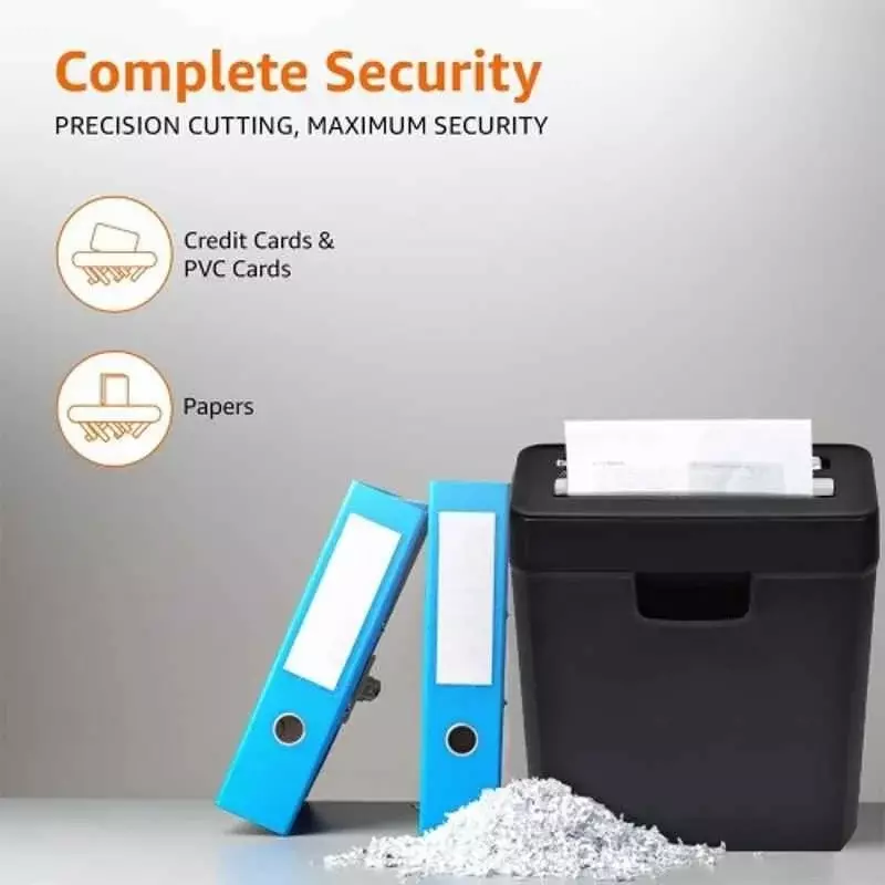 Truesnap 6 Sheet Strip Cut Paper & Credit Card Shredder 10 L Plastic Automatic Black Office & Home Usage, TS-PS-6S