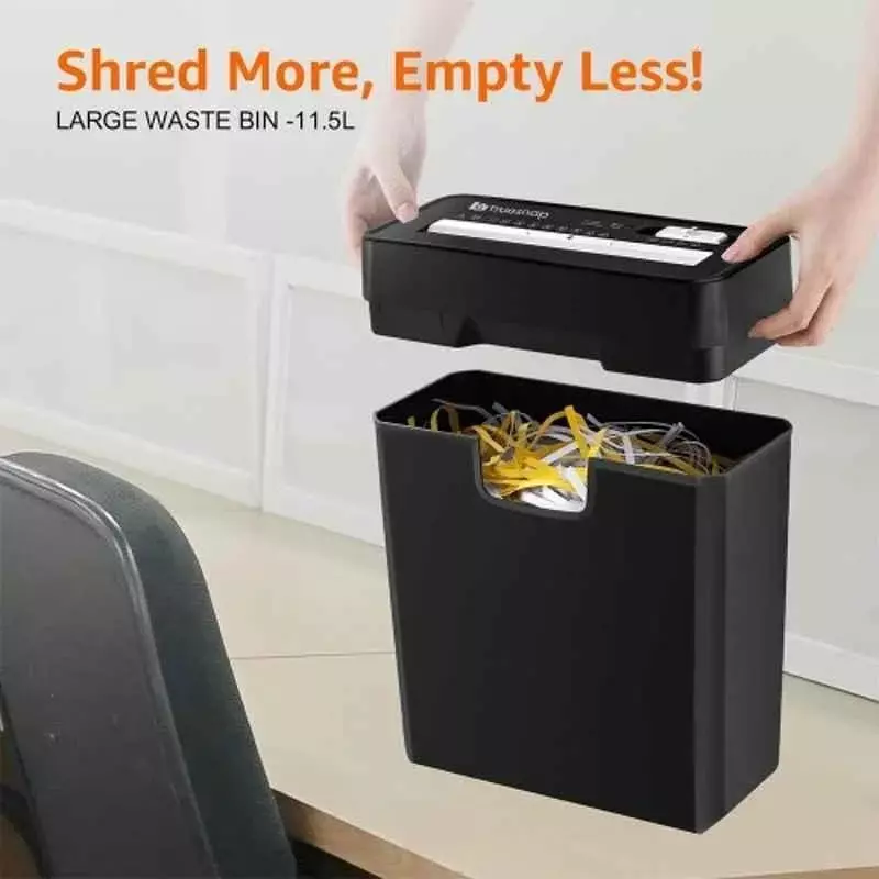 Truesnap 6 Sheet Strip Cut Paper & Credit Card Shredder 10 L Plastic Automatic Black Office & Home Usage, TS-PS-6S