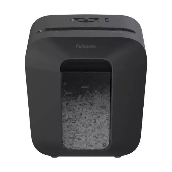 fellowes Powershred Cross Cut Shredder Corded Electric Black Color 6 Sheets Capacity 230 mm Width, LX25