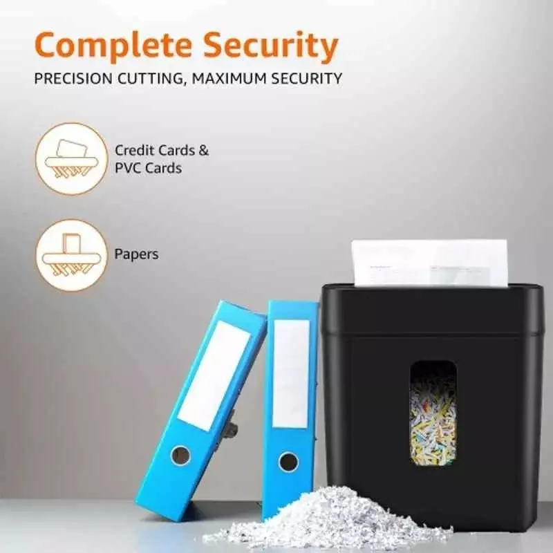 Truesnap 8 Sheet Cross Cut Paper & Credit Card Shredder 11.5 L Plastic Automatic Black Office & Home Usage, TS-PS-8C