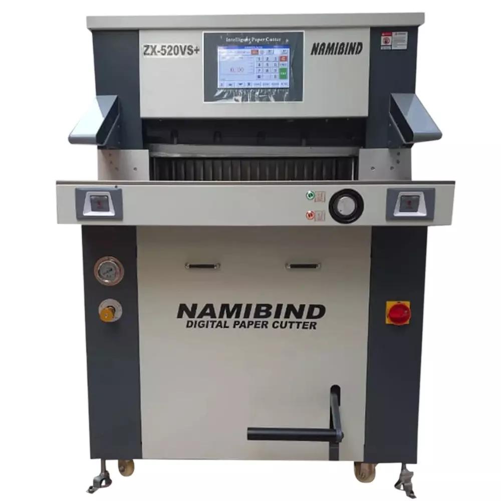 Namibind Double Hydraulic Digital Paper Cutter Machine with Programming 520 X 520 mm Maximum Cutting Width, ZX520VS+