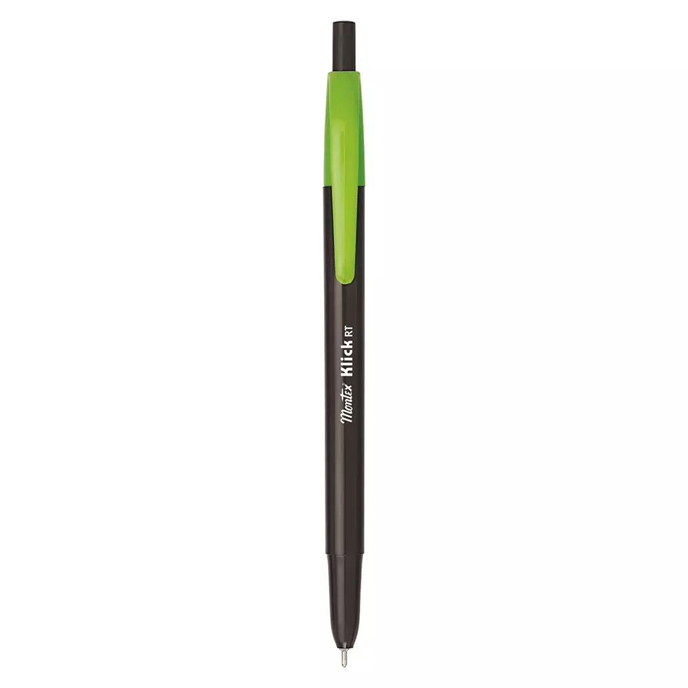 Montex Klick RT Ball Pen Black Ink Color & Black and Green Body Color