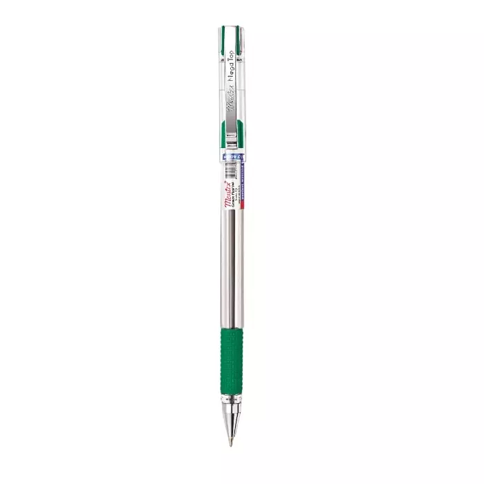 Montex Mega Top Ball Pen Green Ink Color Plastic for Home, School & Office Use