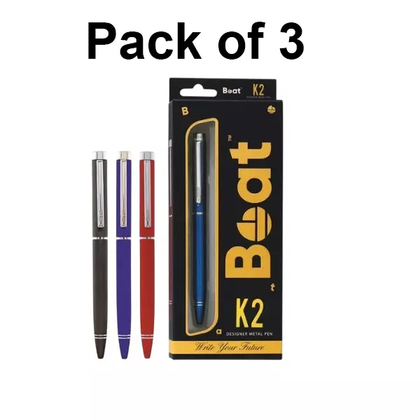 Boat by Ban K2 Ball Pen 0.7 mm Multicolor, FG000268 (Pack of 3)