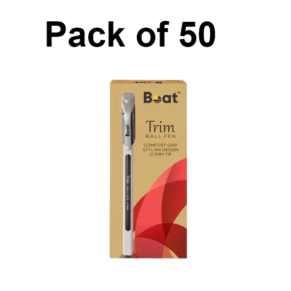 Boat by Ban Trim Ball Pen 0.7 mm Black, FG000597 (Pack of 50)