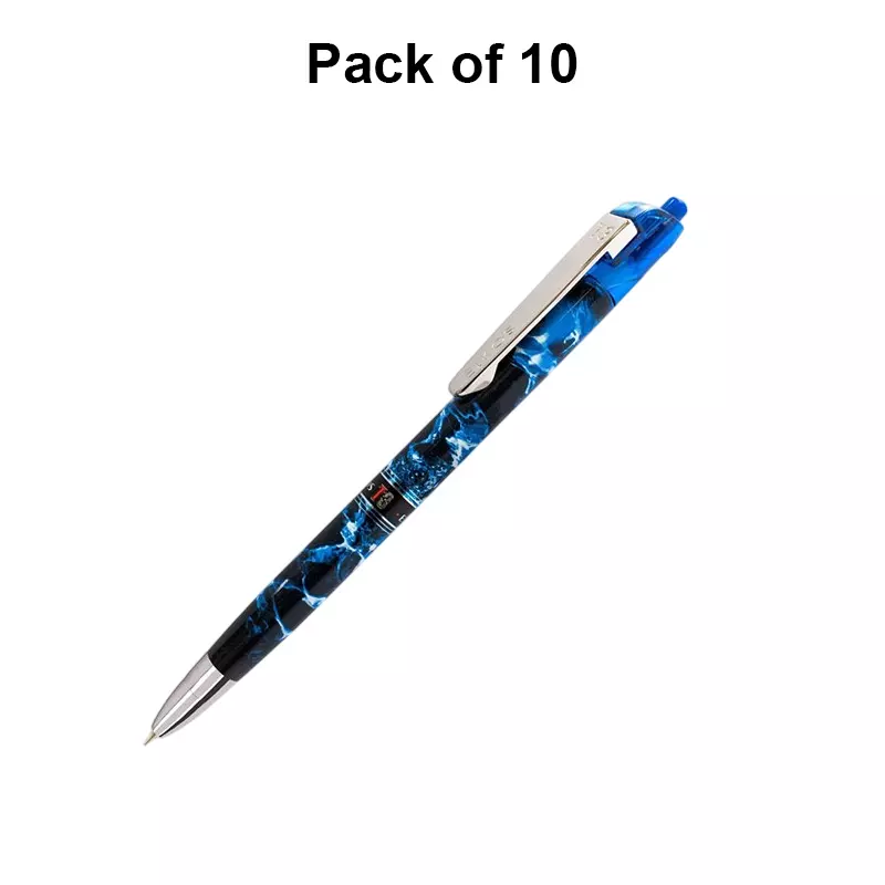 Elkos T3 Ball Pen 0.5 mm Tip Size Blue Ink Color (Pack of 10 Pcs)