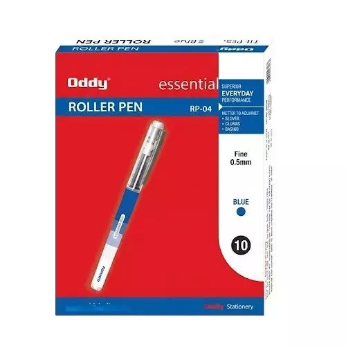 Oddy Roller Pen Essentials Blue Plastic for Home, Office & School, RP-04 (Pack of 10 Pcs)
