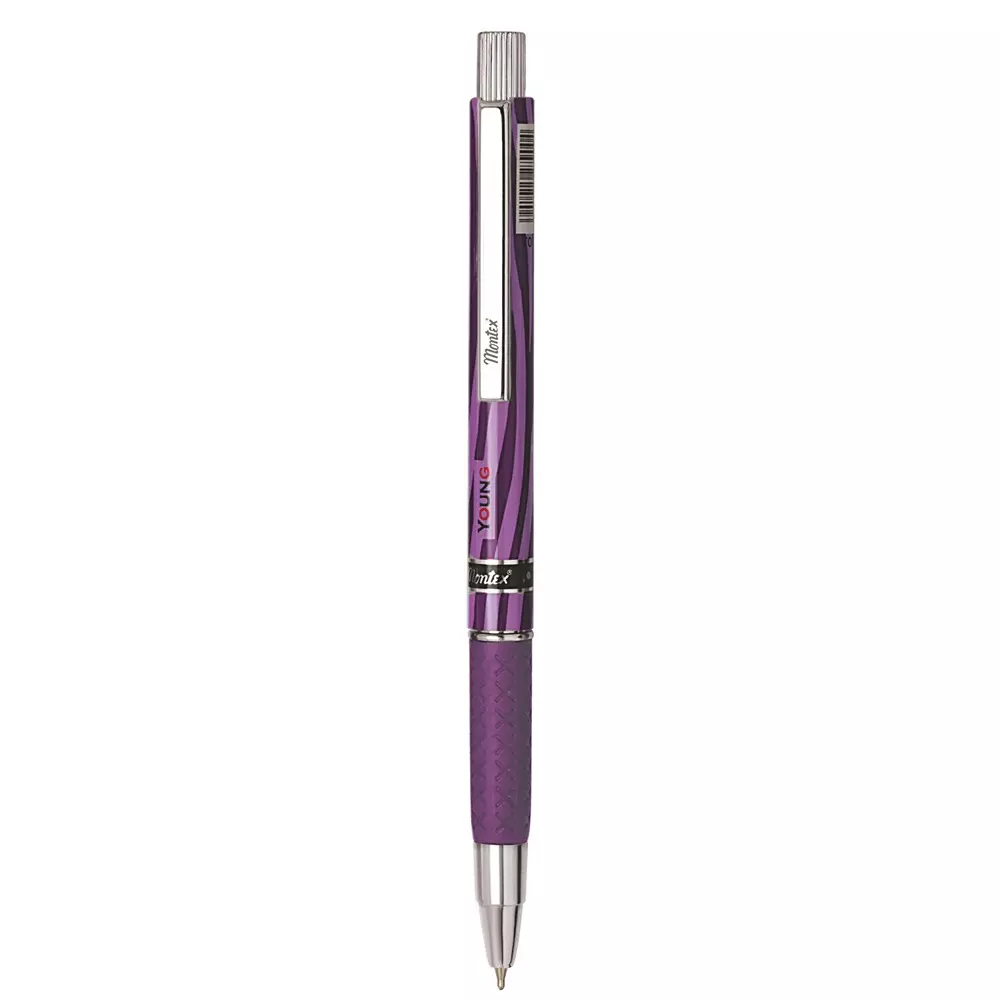 Montex Young+Softy Retractable Ball Pen Black Ink Color & Purple Body Color