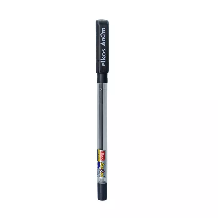 Elkos Anom Ball Pen Steel Nib Plastic Body Black Ink Color (Pack of 10 Pcs)