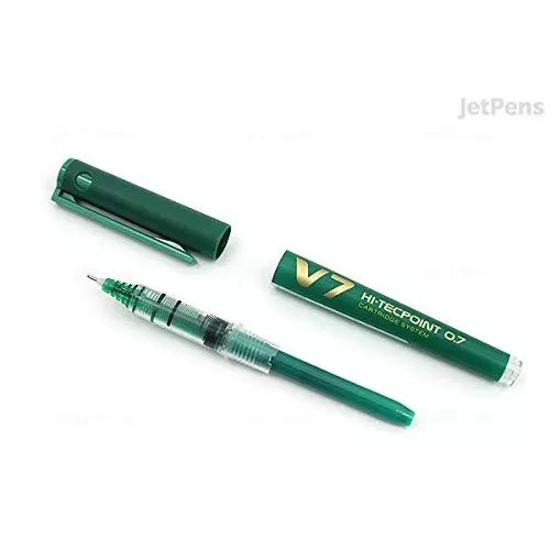 pilot-v7-hi-tecpoint-cartridge-system-07-mm-liquid-ink-roller-ball-pen-green-pack-of-6