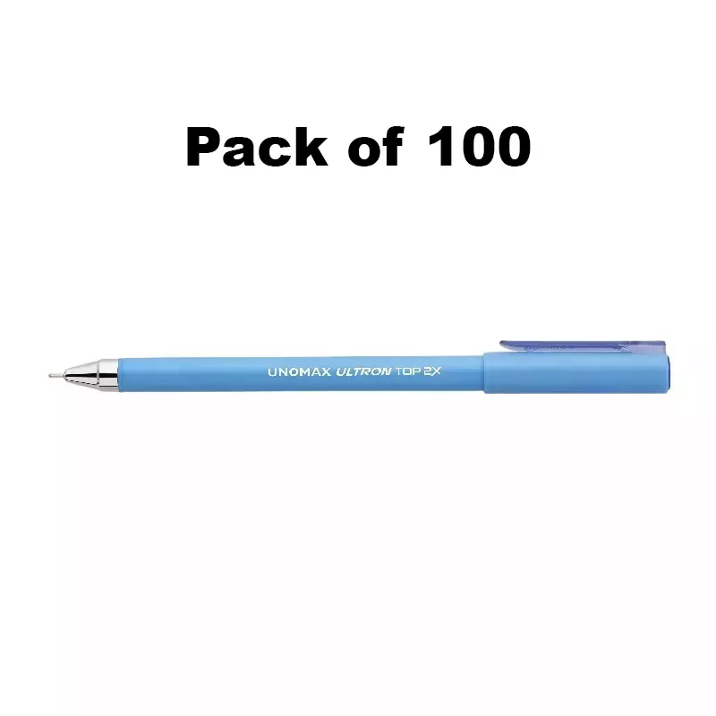 UNOMAX Ultron Top 2X Liquid Ball Point Pen Blue (Pack of 100)