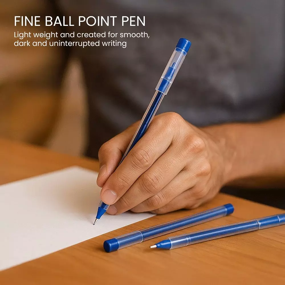 Generic Use & Throw Blue Ink Ball Pens (Pack of 100)