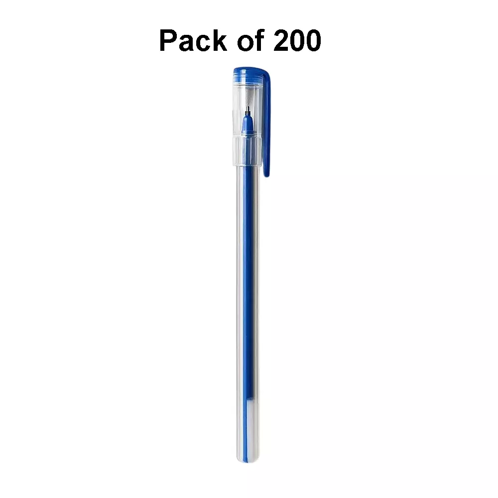 Generic Use & Throw Blue Ink Ball Pens (Pack of 200)
