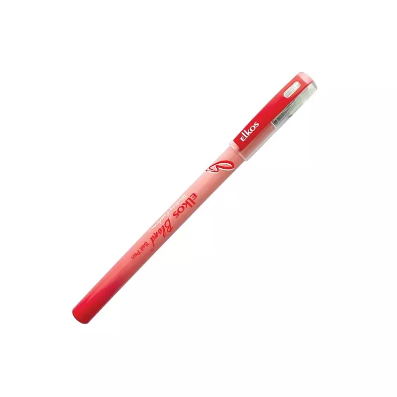 Elkos Blend Ball Pen Steel Nib Plastic Body Red Ink Color (Pack of 10 Pcs)